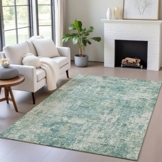 Piper Looms Chantille Abstract ACN2061 Teal Machine Washable Area Rug Lifestyle Image Feature