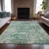 Piper Looms Chantille Abstract ACN2061 Teal Machine Washable Area Rug Lifestyle Image Feature