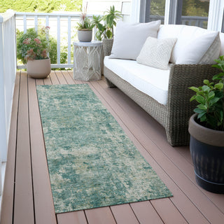 Piper Looms Chantille Abstract ACN2061 Teal Machine Washable Area Rug Runner Outdoor Lifestyle Image Feature