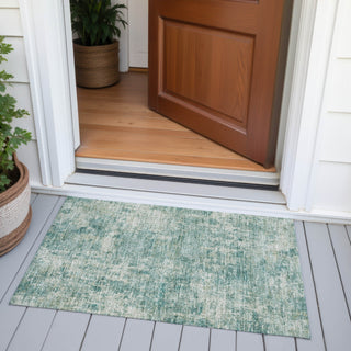 Piper Looms Chantille Abstract ACN2061 Teal Machine Washable Area Rug Scatter Outdoor Lifestyle Image Feature