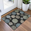 Piper Looms Chantille Geometric ACN2062 Black Machine Washable Area Rug Scatter Lifestyle Image Feature