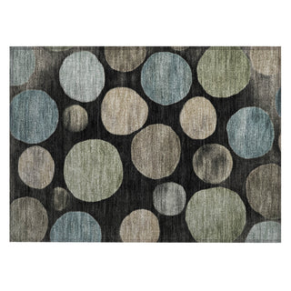 Piper Looms Chantille Geometric ACN2062 Black Machine Washable Area Rug Scatter Main Image