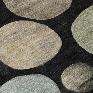 Piper Looms Chantille Geometric ACN2062 Black Machine Washable Area Rug Swatch Image