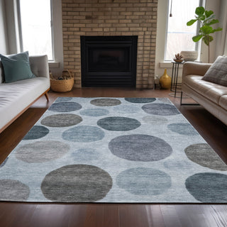 Piper Looms Chantille Geometric ACN2062 Blue Machine Washable Area Rug Lifestyle Image Feature