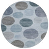 Piper Looms Chantille Geometric ACN2062 Blue Machine Washable Area Rug Round Main Image
