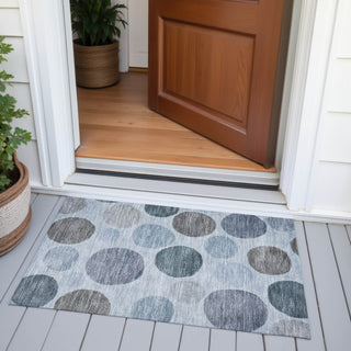 Piper Looms Chantille Geometric ACN2062 Blue Machine Washable Area Rug Scatter Outdoor Lifestyle Image Feature