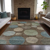 Piper Looms Chantille Geometric ACN2062 Chocolate Machine Washable Area Rug Lifestyle Image Feature