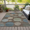 Piper Looms Chantille Geometric ACN2062 Chocolate Machine Washable Area Rug Outdoor Lifestyle Image Feature