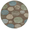 Piper Looms Chantille Geometric ACN2062 Chocolate Machine Washable Area Rug Round Main Image