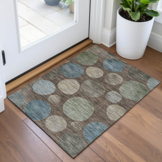 Piper Looms Chantille Geometric ACN2062 Chocolate Machine Washable Area Rug Scatter Lifestyle Image Feature