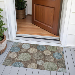 Piper Looms Chantille Geometric ACN2062 Chocolate Machine Washable Area Rug Scatter Outdoor Lifestyle Image Feature
