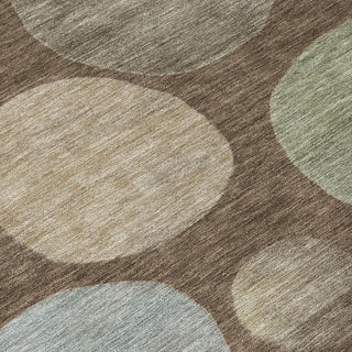 Piper Looms Chantille Geometric ACN2062 Chocolate Machine Washable Area Rug Swatch Image