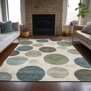 Piper Looms Chantille Geometric ACN2062 Ivory Machine Washable Area Rug Lifestyle Image Feature