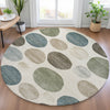 Piper Looms Chantille Geometric ACN2062 Ivory Machine Washable Area Rug Round Lifestyle Image Feature
