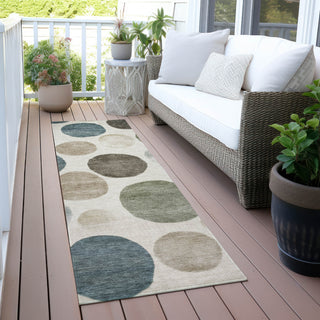 Piper Looms Chantille Geometric ACN2062 Ivory Machine Washable Area Rug Runner Outdoor Lifestyle Image Feature