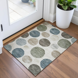 Piper Looms Chantille Geometric ACN2062 Ivory Machine Washable Area Rug Scatter Lifestyle Image Feature