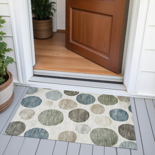 Piper Looms Chantille Geometric ACN2062 Ivory Machine Washable Area Rug Scatter Outdoor Lifestyle Image Feature