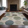 Piper Looms Chantille Geometric ACN2062 Khaki Machine Washable Area Rug Lifestyle Image Feature