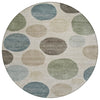 Piper Looms Chantille Geometric ACN2062 Khaki Machine Washable Area Rug Round Main Image