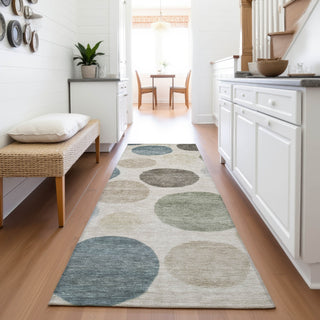 Piper Looms Chantille Geometric ACN2062 Khaki Machine Washable Area Rug Runner Lifestyle Image Feature
