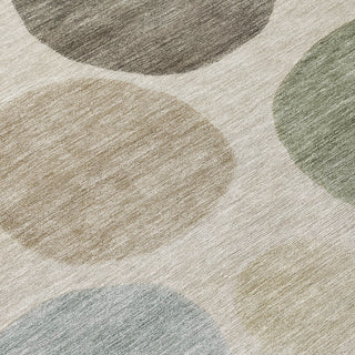 Piper Looms Chantille Geometric ACN2062 Khaki Machine Washable Area Rug Swatch Image