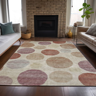 Piper Looms Chantille Geometric ACN2062 Salmon Machine Washable Area Rug Lifestyle Image Feature