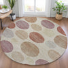 Piper Looms Chantille Geometric ACN2062 Salmon Machine Washable Area Rug Round Lifestyle Image Feature