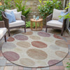 Piper Looms Chantille Geometric ACN2062 Salmon Machine Washable Area Rug Round Outdoor Lifestyle Image Feature