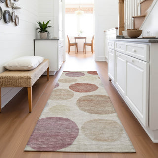 Piper Looms Chantille Geometric ACN2062 Salmon Machine Washable Area Rug Runner Lifestyle Image Feature