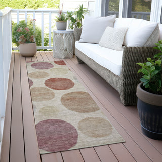Piper Looms Chantille Geometric ACN2062 Salmon Machine Washable Area Rug Runner Outdoor Lifestyle Image Feature