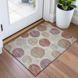 Piper Looms Chantille Geometric ACN2062 Salmon Machine Washable Area Rug Scatter Lifestyle Image Feature