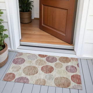 Piper Looms Chantille Geometric ACN2062 Salmon Machine Washable Area Rug Scatter Outdoor Lifestyle Image Feature