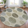Piper Looms Chantille Geometric ACN2062 Taupe Machine Washable Area Rug Round Lifestyle Image Feature
