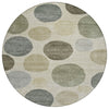 Piper Looms Chantille Geometric ACN2062 Taupe Machine Washable Area Rug Round Main Image