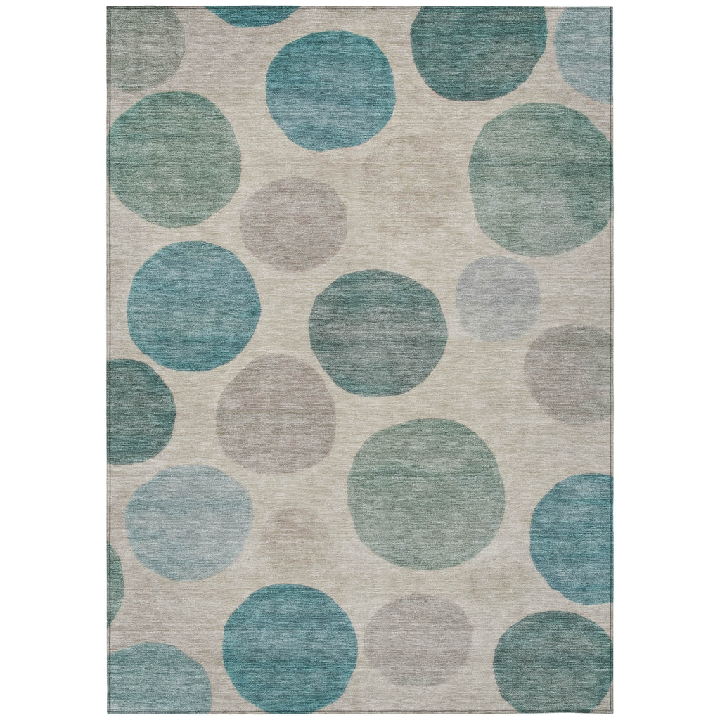 Piper Looms Chantille Geometric ACN2062 Teal Machine Washable Area Rug main image