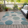 Piper Looms Chantille Geometric ACN2062 Teal Machine Washable Area Rug Outdoor Lifestyle Image Feature