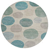 Piper Looms Chantille Geometric ACN2062 Teal Machine Washable Area Rug Round Main Image