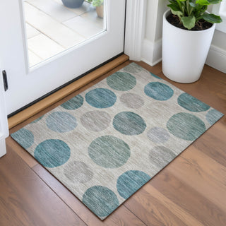 Piper Looms Chantille Geometric ACN2062 Teal Machine Washable Area Rug Scatter Lifestyle Image Feature
