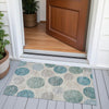 Piper Looms Chantille Geometric ACN2062 Teal Machine Washable Area Rug Scatter Outdoor Lifestyle Image Feature