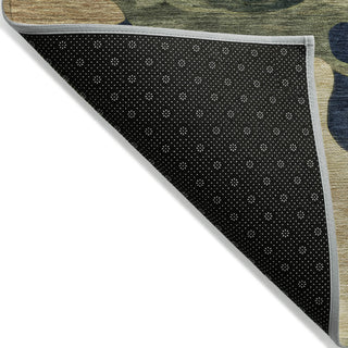 Piper Looms Chantille Abstract ACN2063 Navy Machine Washable Area Rug Backing Image