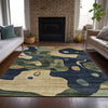 Piper Looms Chantille Abstract ACN2063 Navy Machine Washable Area Rug Lifestyle Image Feature