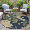 Piper Looms Chantille Abstract ACN2063 Navy Machine Washable Area Rug Round Outdoor Lifestyle Image Feature