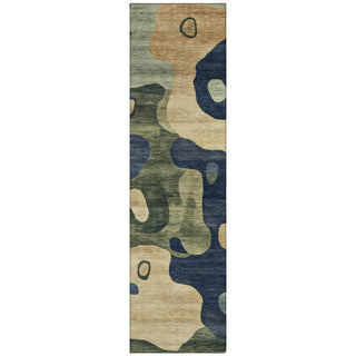 Piper Looms Chantille Abstract ACN2063 Navy Machine Washable Area Rug Runner Main Image