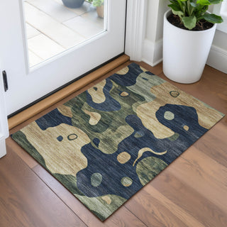 Piper Looms Chantille Abstract ACN2063 Navy Machine Washable Area Rug Scatter Lifestyle Image Feature