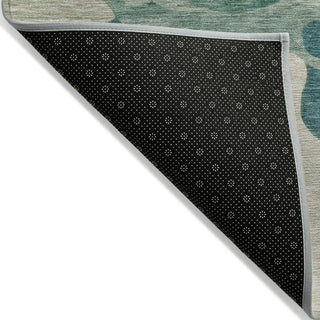 Piper Looms Chantille Abstract ACN2063 Teal Machine Washable Area Rug Backing Image