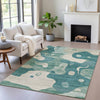 Piper Looms Chantille Abstract ACN2063 Teal Machine Washable Area Rug Lifestyle Image Feature