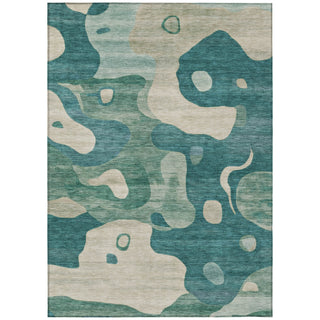 Piper Looms Chantille Abstract ACN2063 Teal Machine Washable Area Rug main image