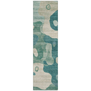 Piper Looms Chantille Abstract ACN2063 Teal Machine Washable Area Rug Runner Main Image