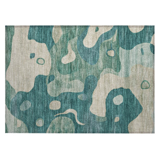 Piper Looms Chantille Abstract ACN2063 Teal Machine Washable Area Rug Scatter Main Image