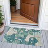 Piper Looms Chantille Abstract ACN2063 Teal Machine Washable Area Rug Scatter Outdoor Lifestyle Image Feature